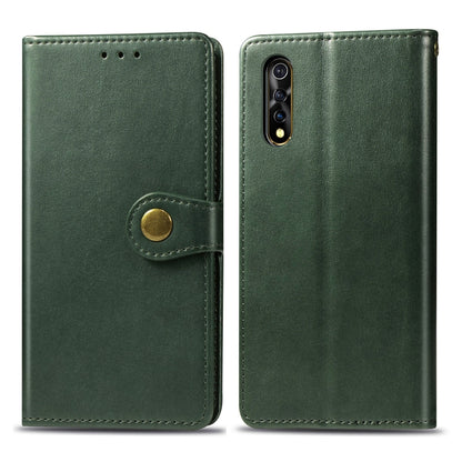 For Vivo S1   Retro Solid Color Leather Buckle Phone Case with Lanyard & Photo Frame & Card Slot & Wallet & Stand Function, For vivo S1