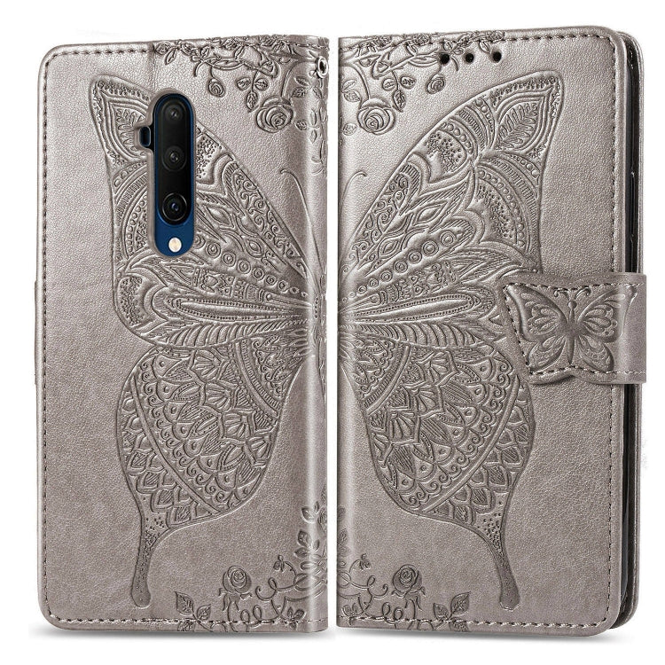 Silver embossed butterfly leather flip wallet case with phone cutout and magnetic closure
