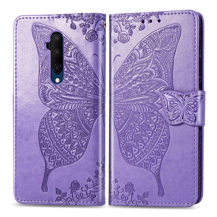 Lavender embossed butterfly leather flip wallet case with folio cover and secure clasp