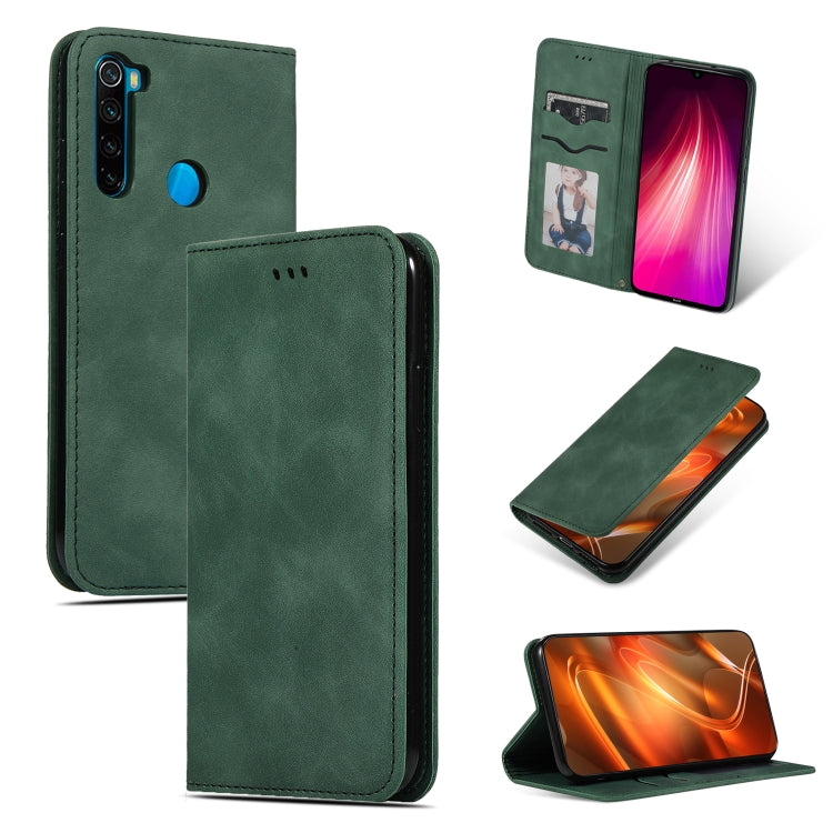 Green magnetic flip leather wallet case with card slot window and viewing stand