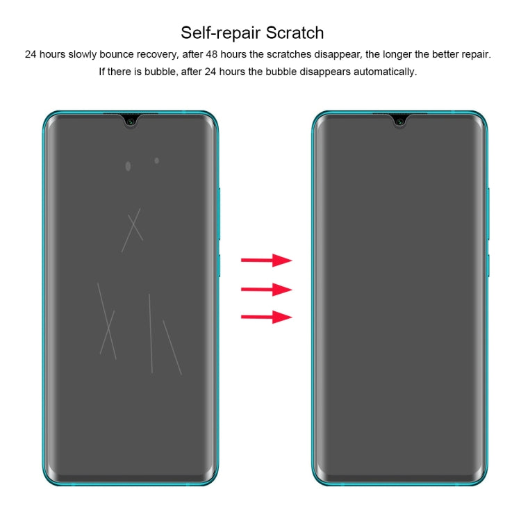 Hydrogel screen protector showing self-repair scratch marks on phone display