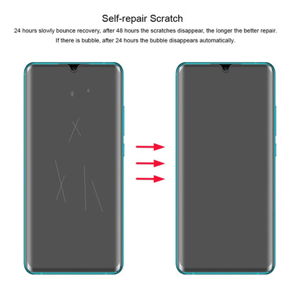 Hydrogel screen protector showing self-repair scratch marks on phone display
