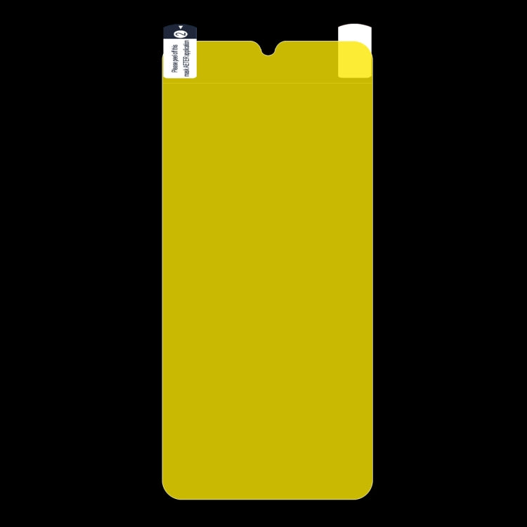 Clear hydrogel screen protector film sheet with cutout for smartphone
