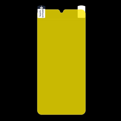 Clear hydrogel screen protector film sheet with cutout for smartphone