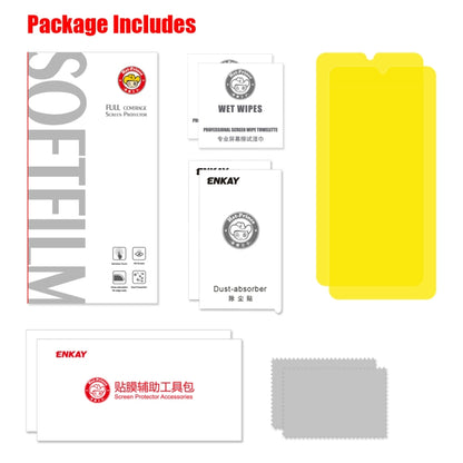 Screen protector package with wipes, dust-absorber, cloth, and two film sheets