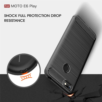 For  Motorola Moto E6 Play Brushed Texture Carbon Fiber TPU Case