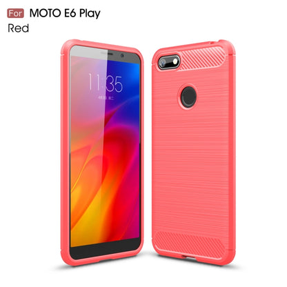 For  Motorola Moto E6 Play Brushed Texture Carbon Fiber TPU Case