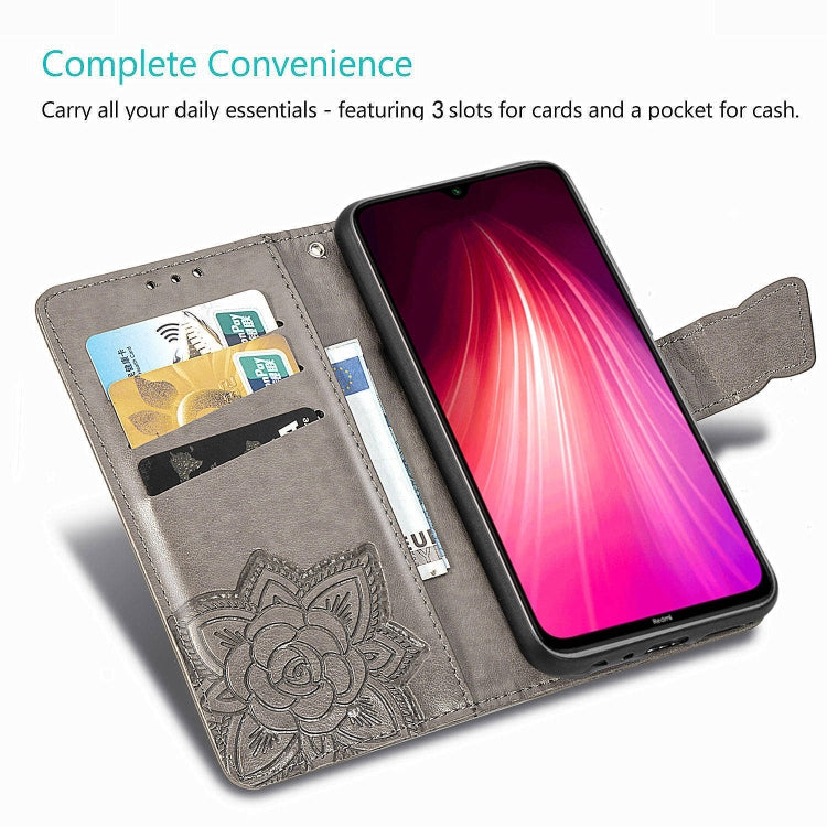 For Xiaomi Redmi Note 8T Butterfly Love Flower Embossed Horizontal Flip Leather Case with Bracket Lanyard Card Slot Wallet, For Redmi Note 8T