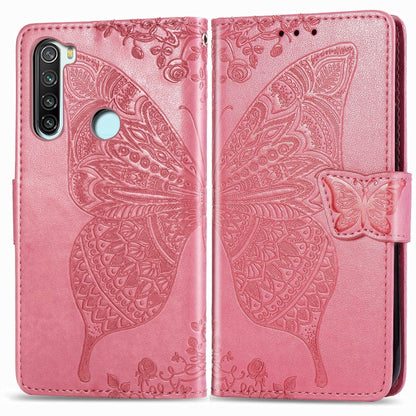 For Xiaomi Redmi Note 8T Butterfly Love Flower Embossed Horizontal Flip Leather Case with Bracket Lanyard Card Slot Wallet, For Redmi Note 8T