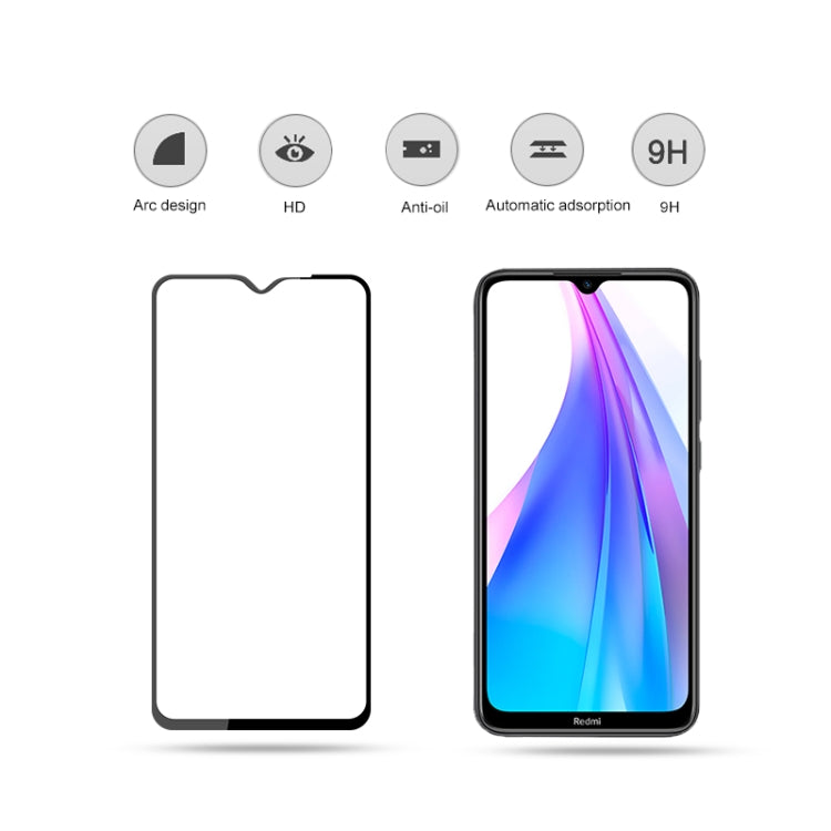 9H tempered glass screen protector film for Redmi Note 8T, full-glue coverage
