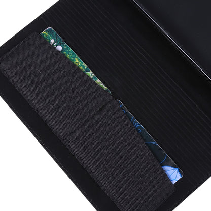 Black cloth-style tablet folio case interior lining with card-slot style panel.