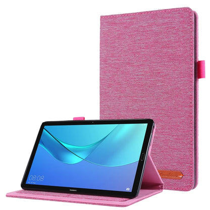 Rose red fabric TPU tablet protective shell with fold stand, tablet propped open