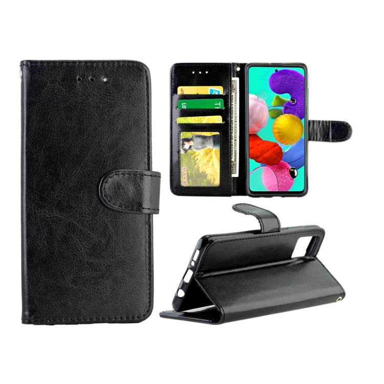 Black leather-style horizontal flip phone case with card slots and kickstand holder