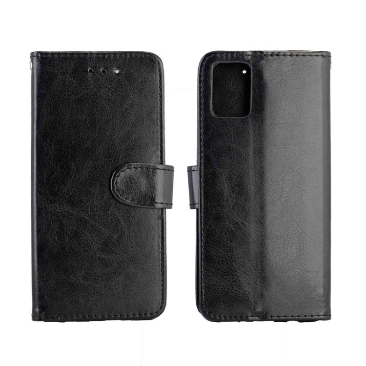 Black leather-style flip phone case with inner card sleeve and back cover