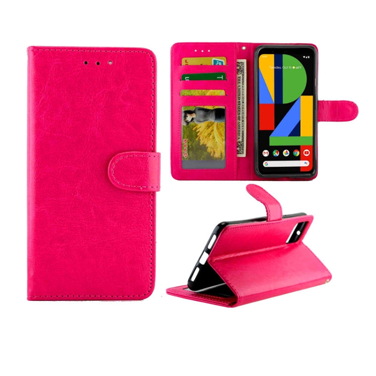 Pink leather wallet flip phone case with card slots, holder window, and kickstand