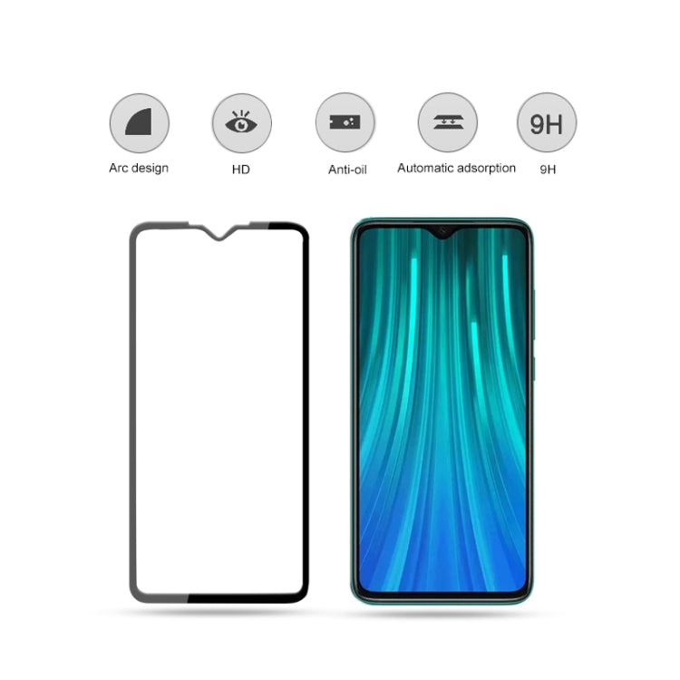 10PCS mocolo 0.33mm 9H 2.5D Full Glue Tempered Glass Film, For Xiaomi Redmi Note 8, For Xiaomi Redmi Note 8 Pro