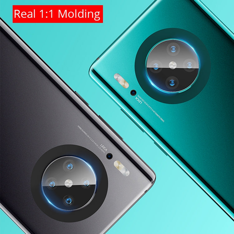 Tempered glass rear camera lens protector film with custom-molded rounded fit