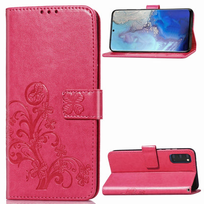 Rose red phone folio case with pressed flower pattern, card slots, and kickstand stand.