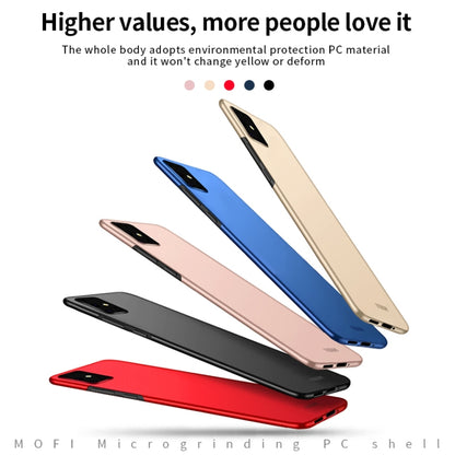 MOFI microgrinding PC hard phone case, multiple colors shown: black, blue, gold, rose, red