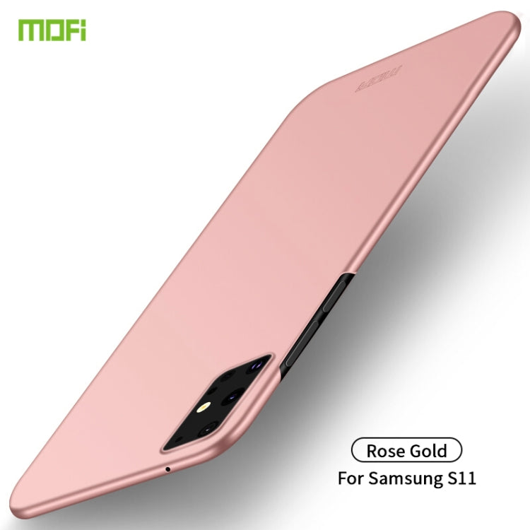 Rose gold frosted ultra-thin hard phone case with camera cutout and side button openings
