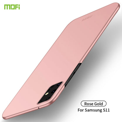 Rose gold frosted ultra-thin hard phone case with camera cutout and side button openings