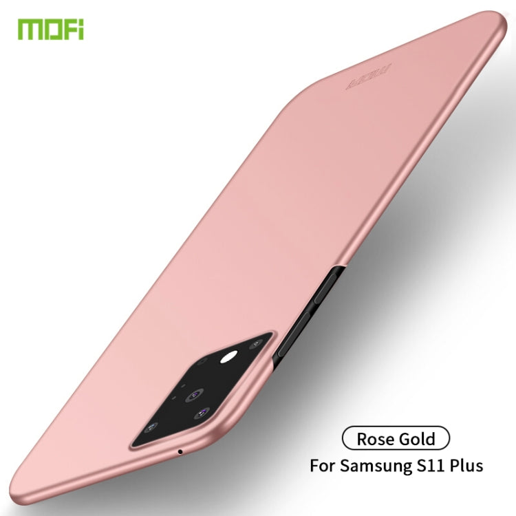 Rose gold frosted ultra-thin hard phone case with dual lens cutout and side port access