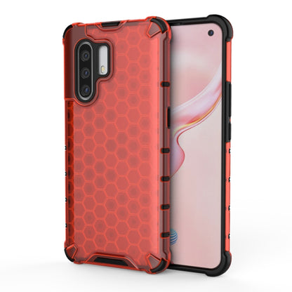 Shockproof honeycomb phone case for VIVO X30 Pro, red with TPU bumper edges