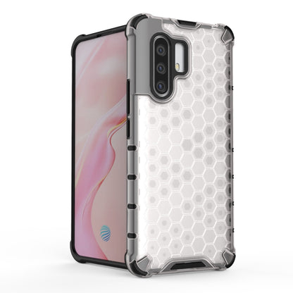 Shockproof honeycomb phone case for VIVO X30 Pro, grey with TPU bumper edges