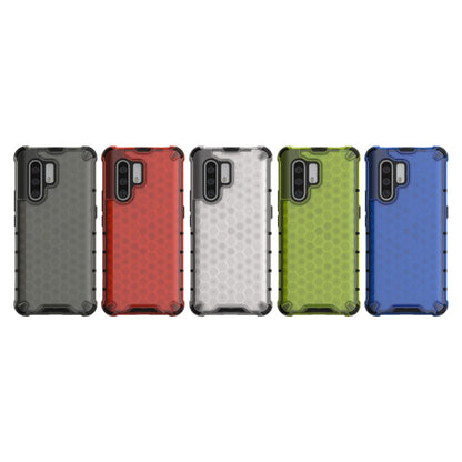 Shockproof honeycomb phone cases for VIVO X30 Pro in red, blue, green, grey, and white