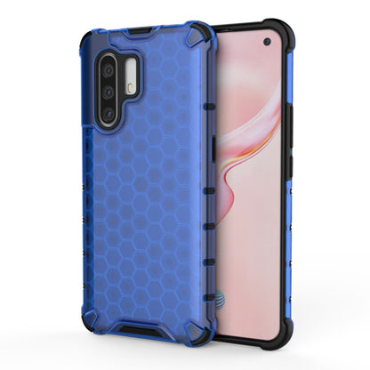 Shockproof honeycomb phone case for VIVO X30 Pro, blue with TPU bumper edges