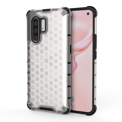 Shockproof honeycomb phone case for VIVO X30 Pro, white with TPU bumper edges