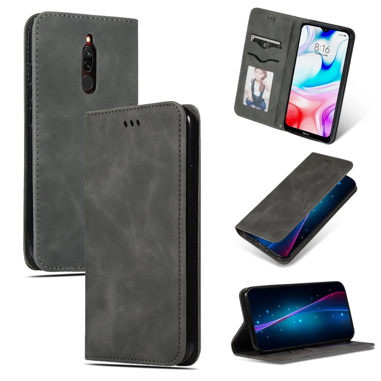 Retro Skin Feel Business Magnetic Horizontal Flip Leather Case, For Xiaomi Redmi 8, For Xiaomi Redmi 8A