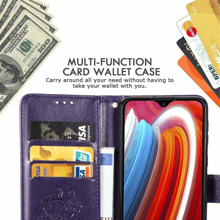 Lucky Clover Pressed Flowers Pattern Leather Case with Holder & Card Slots & Wallet & Hand Strap, For Galaxy A21, For Galaxy A01, For Nokia 2.3