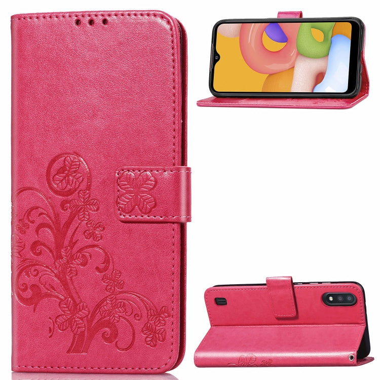 Lucky Clover Pressed Flowers Pattern Leather Case with Holder & Card Slots & Wallet & Hand Strap, For Galaxy A21, For Galaxy A01, For Nokia 2.3