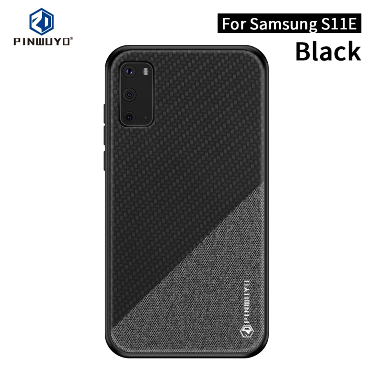 Shockproof phone case in black textured pattern with diagonal two-tone design
