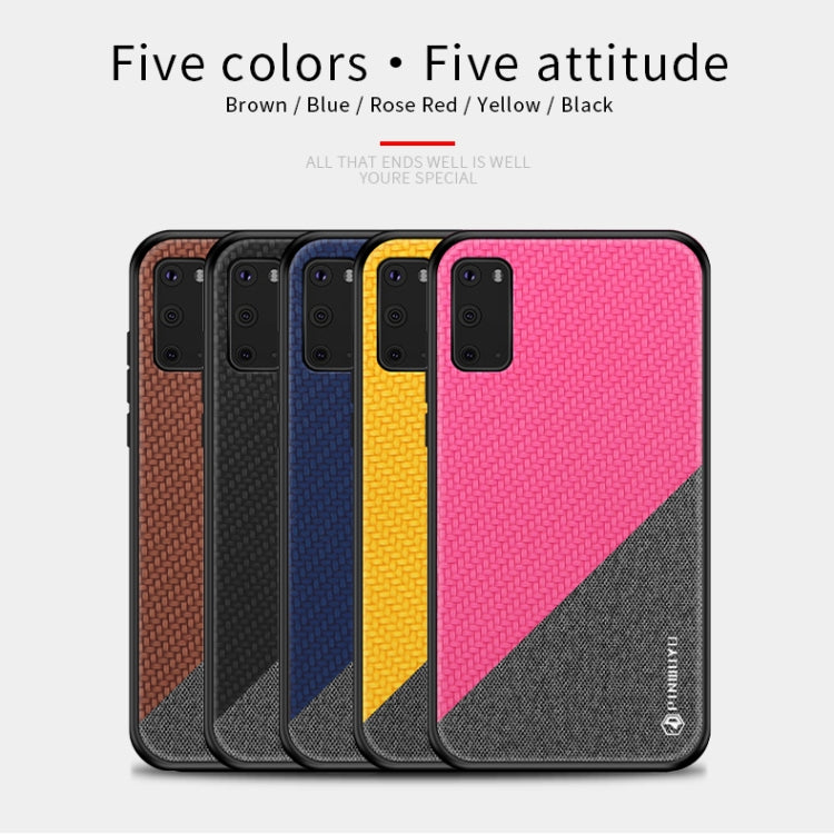 Shockproof phone case colors display: brown, blue, red, yellow, and black with pattern