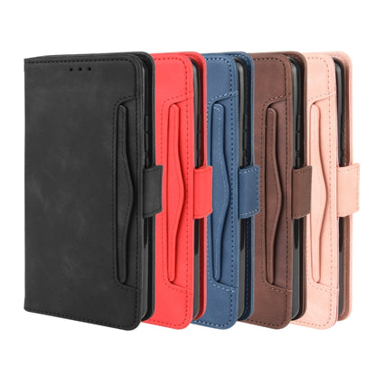 Leather wallet phone case for Motorola One Hyper with card slots, black foldover cover