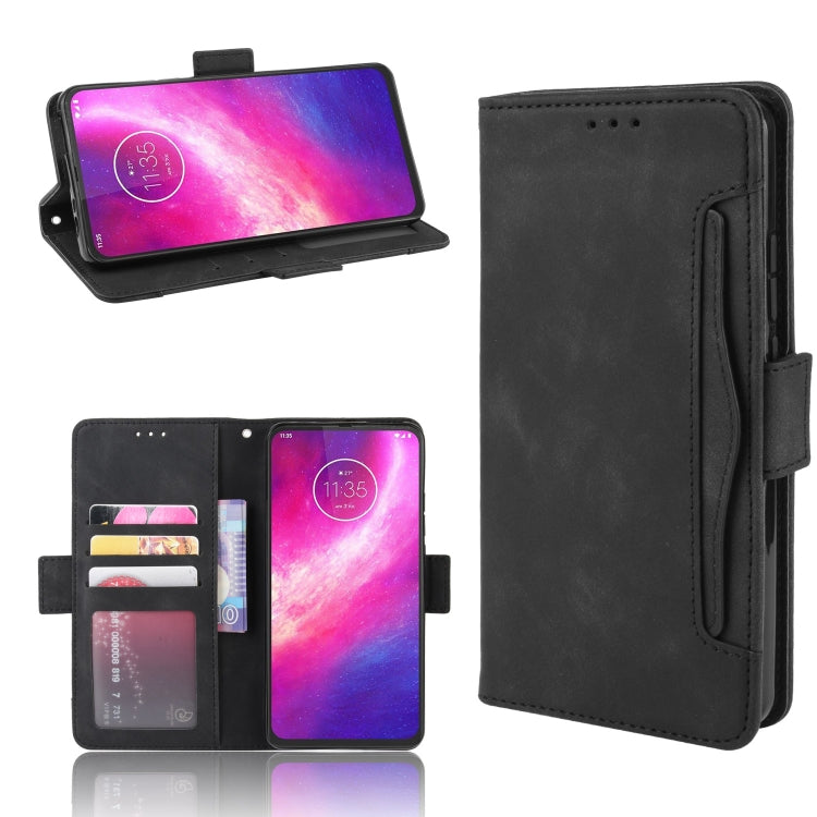 Black leather-look wallet case set with open card slots and phone in cover