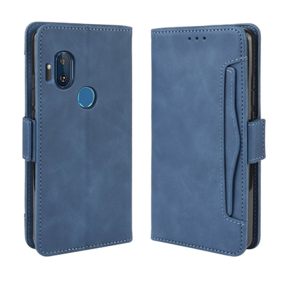 Leather wallet phone case for Motorola One Hyper with card slots, blue foldover cover