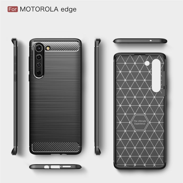For Motorola Moto Edge Brushed Texture Carbon Fiber TPU Case, For Motorola Moto Edge
