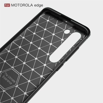 For Motorola Moto Edge Brushed Texture Carbon Fiber TPU Case, For Motorola Moto Edge