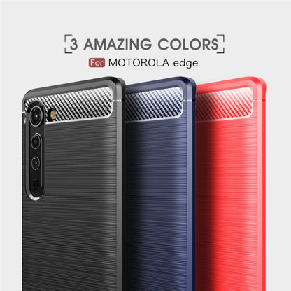 For Motorola Moto Edge Brushed Texture Carbon Fiber TPU Case, For Motorola Moto Edge