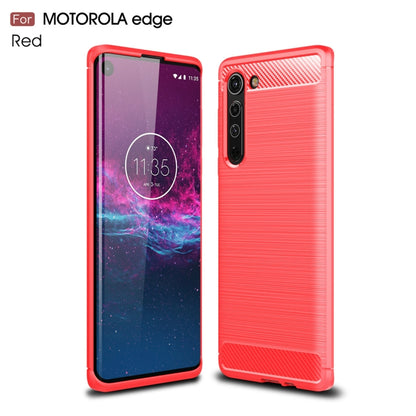 For Motorola Moto Edge Brushed Texture Carbon Fiber TPU Case, For Motorola Moto Edge