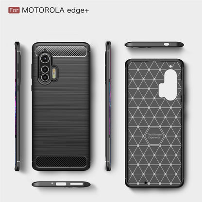 For Motorola Moto Edge Plus 2020 Brushed Texture Carbon Fiber TPU Case, For Motorola Moto Edge Plus 2020