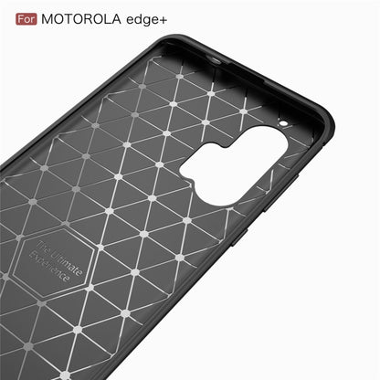 For Motorola Moto Edge Plus 2020 Brushed Texture Carbon Fiber TPU Case, For Motorola Moto Edge Plus 2020