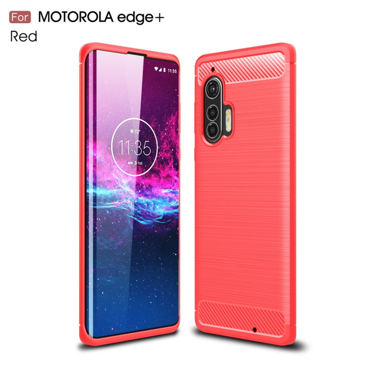 For Motorola Moto Edge Plus 2020 Brushed Texture Carbon Fiber TPU Case, For Motorola Moto Edge Plus 2020