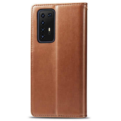 Brown leather-style phone case with camera cutout and protective folio front