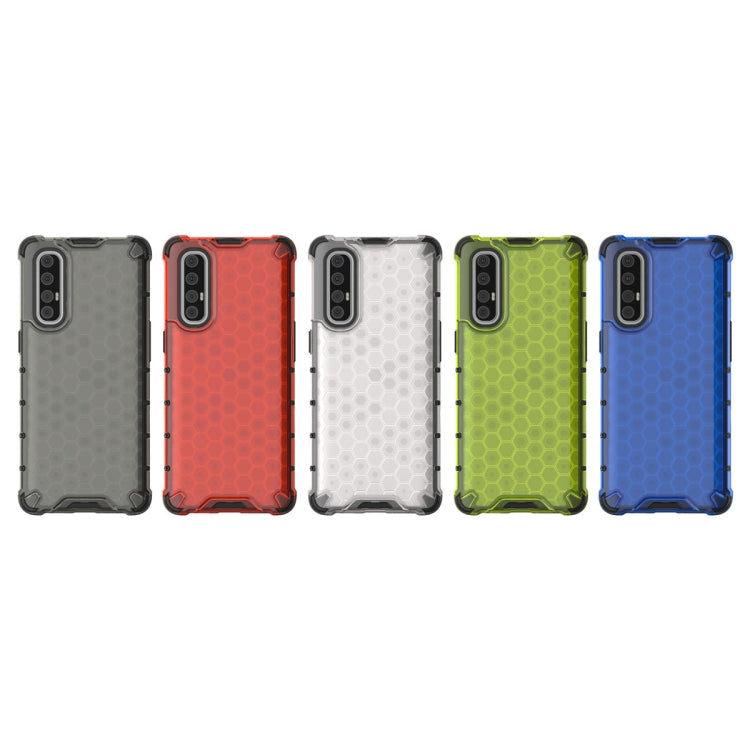 Shockproof honeycomb phone case in multiple colors: grey, red, white, green, blue