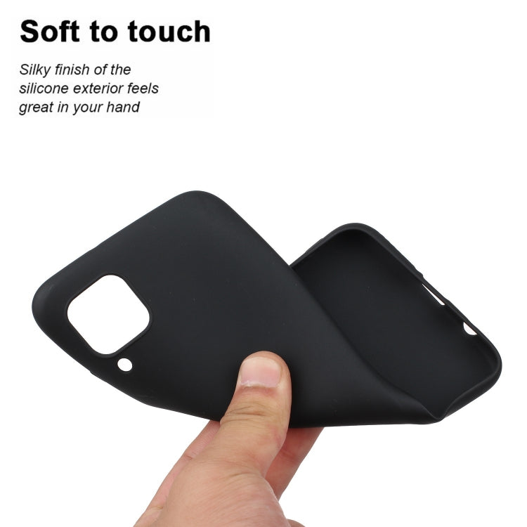 Black TPU phone case in hand with side cutouts and camera opening