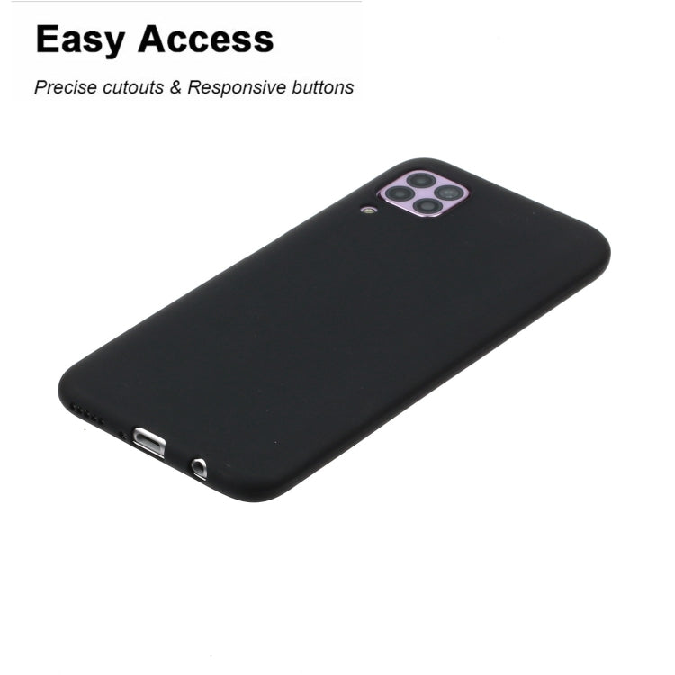 Black TPU phone case showing bottom charging port cutout and camera panel